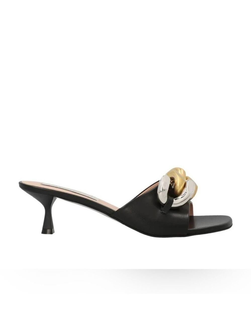 NIB Stella McCartney Falabella Chain Embellished Slip On Mules